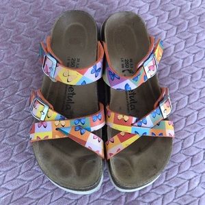 Betula Butterfly Multicolor Printed Sandals Slides